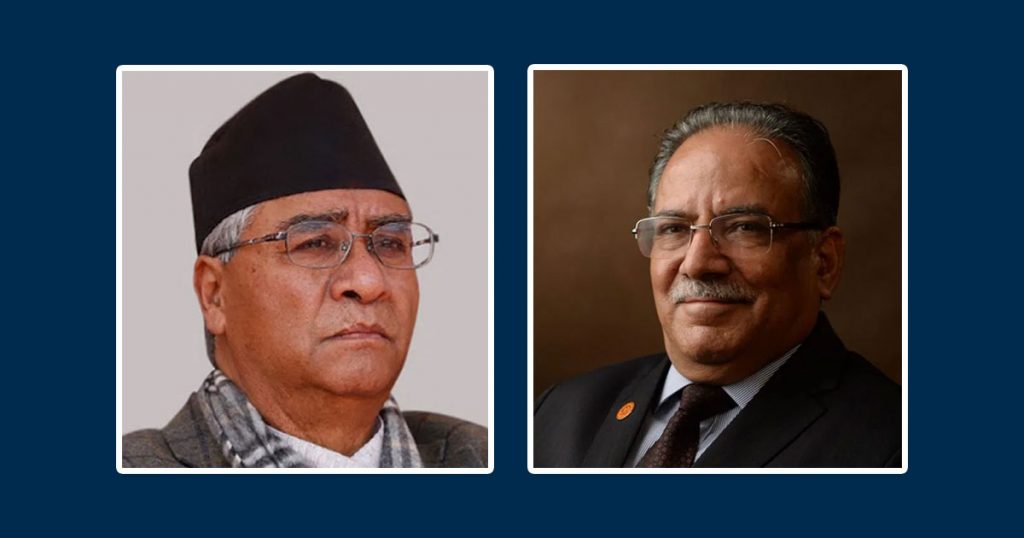 बालुवाटारमा प्रधानमन्त्री देउवा र प्रचण्डबीच ‘वान टु वान’ वार्ता