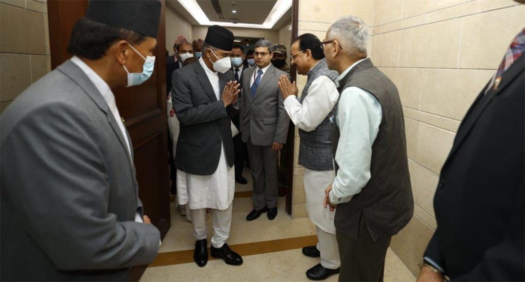 भारत भ्रमणमा रहेका प्रधानमन्त्री देउवा भेटघाटमा व्यस्त