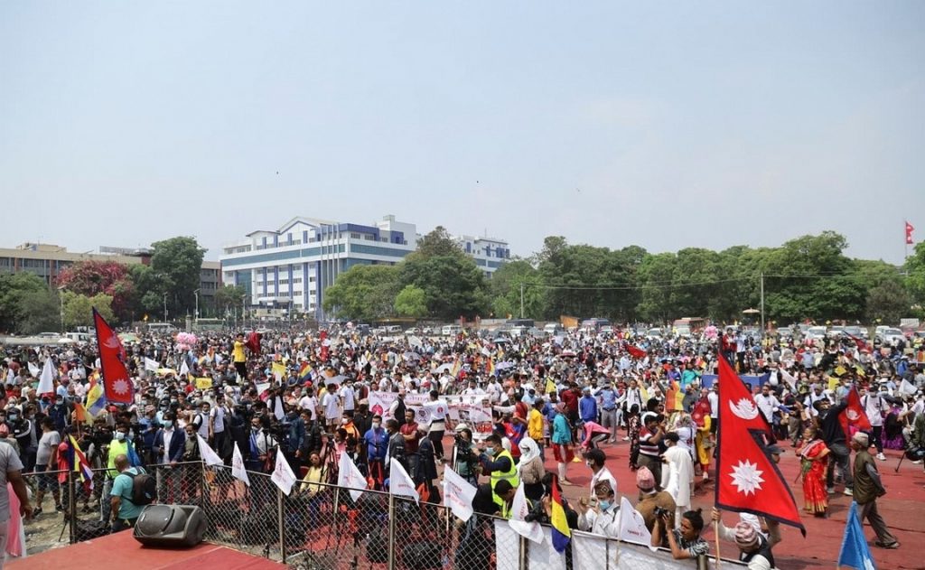 काठमाडौंको खुल्ला मञ्चमा राप्रपाको शक्ति प्रदर्शन