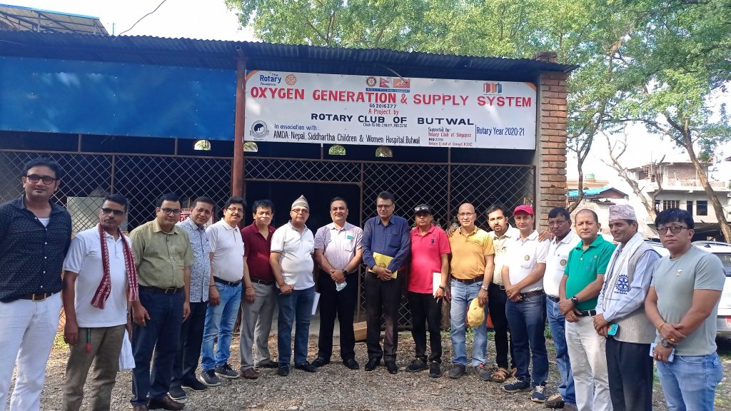 रोटरी क्लवद्वारा आम्दा अस्पतालमा अक्सिजन प्लान्टको निरीक्षण
