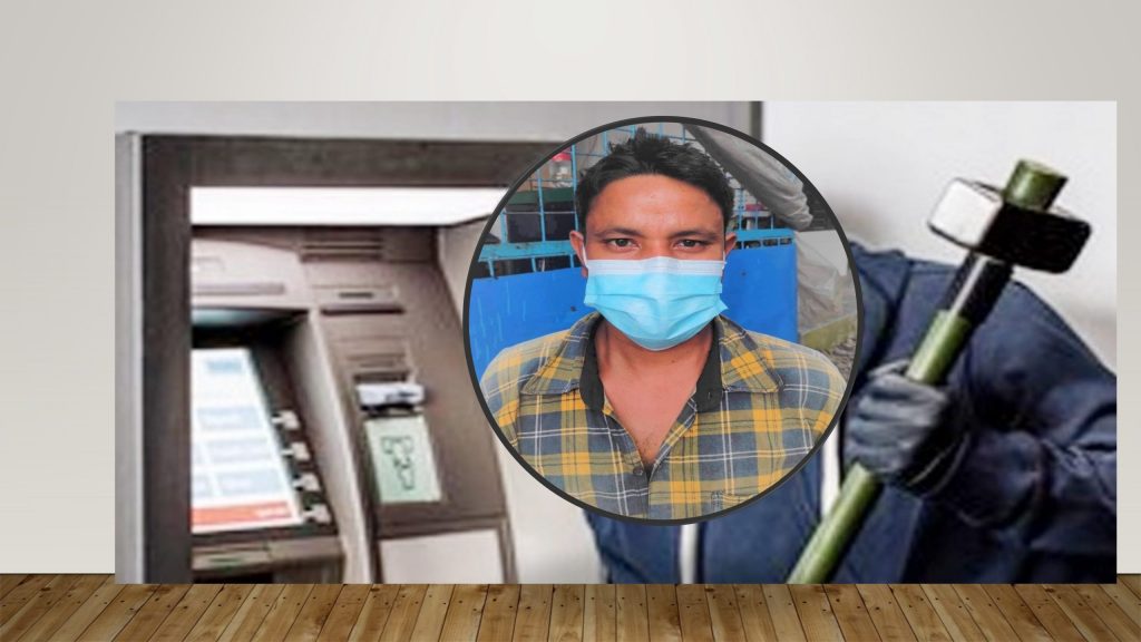 विरौटामा एटिएम मेशिन फोर्दैगर्दा एकजना पक्राउ