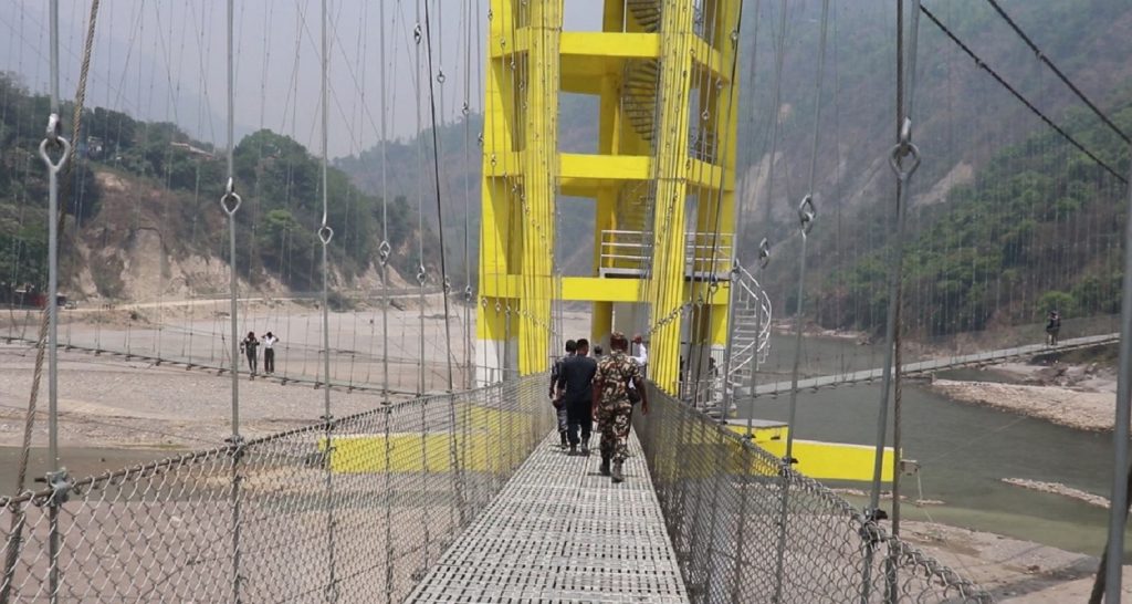 स्याङजामा तीन जिल्ला जोड्ने तीनमुखे पुलको निर्माण सम्पन्न