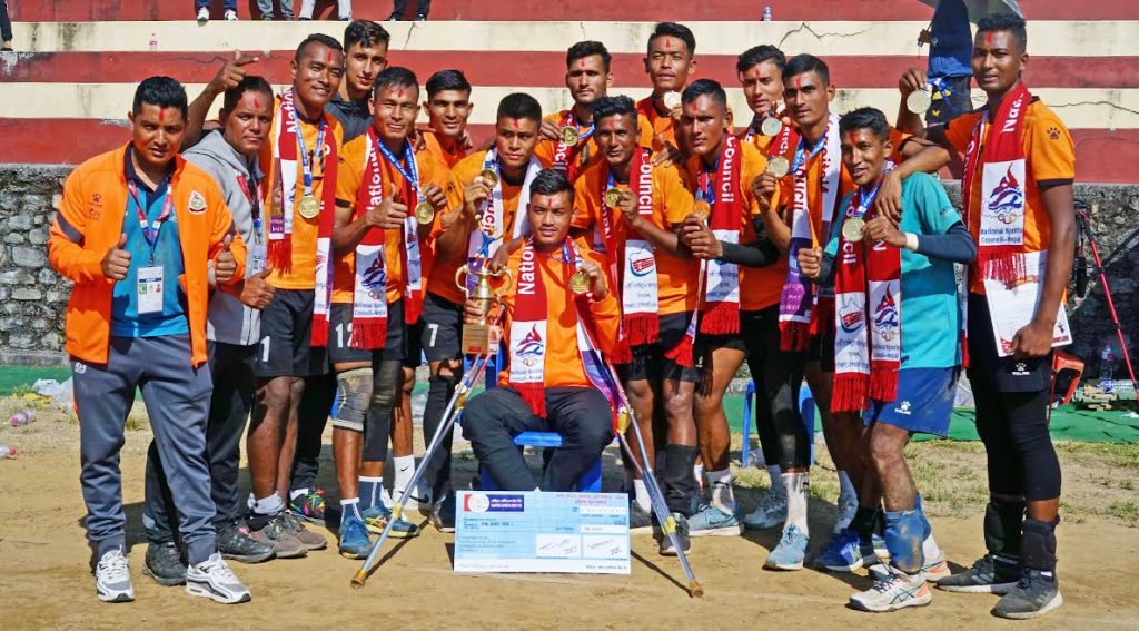 नवौं राष्ट्रिय खेलकुद : पुरुष भलिबलमा एपीएफलाई स्वर्ण