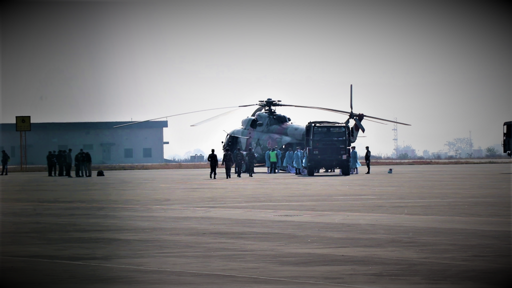 सेनाको विमान मार्फत ४८ जनाको शव काठमाडौ लगियो