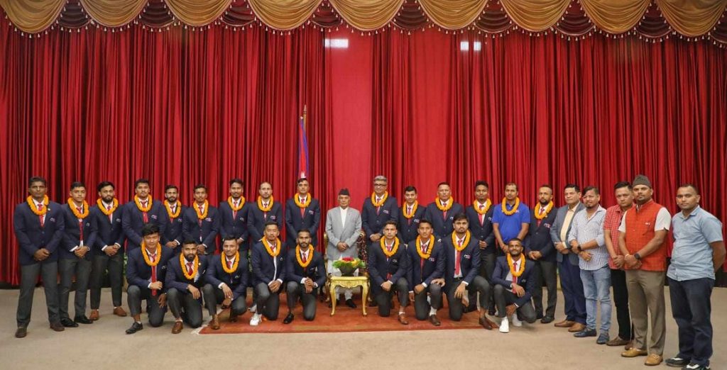 पाकिस्तान जाने राष्ट्रिय क्रिकेट टोलीलाई राष्ट्रपतिको शुभकामना