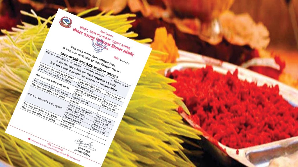 दसैंको टीकाको उत्तम साइत ७ कात्तिकको विहान ११ : ०२ बजे