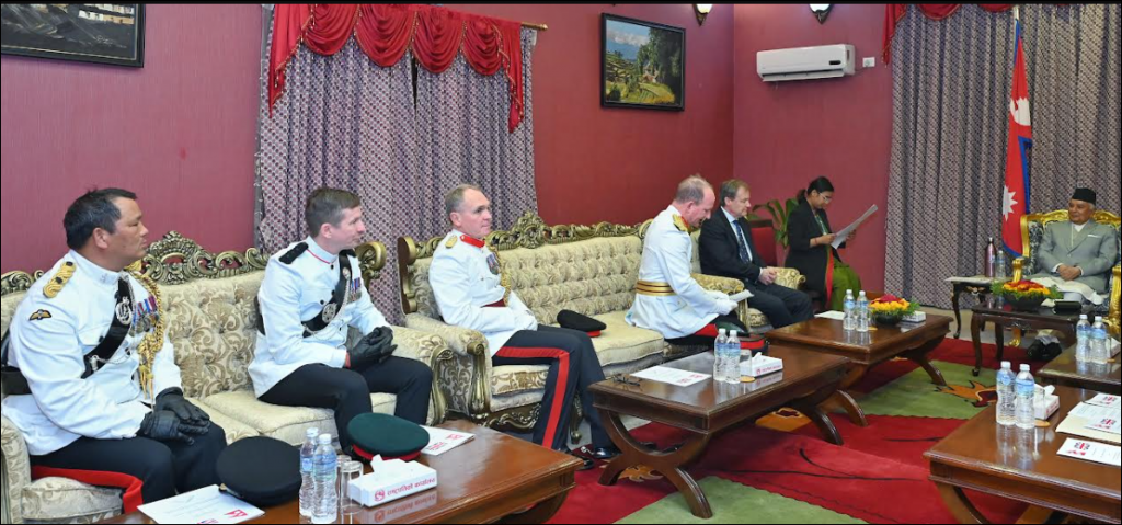 राष्ट्रपति पौडेलसँग बेलायती कर्णेलको शिष्टाचार भेट