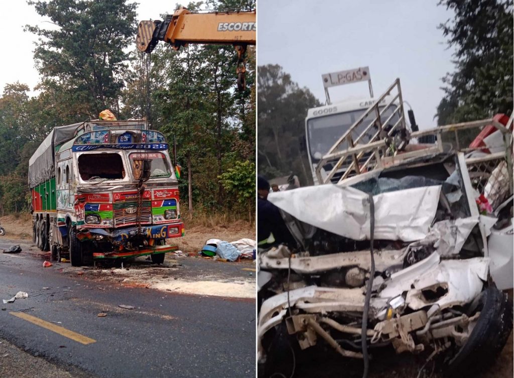 बारामा ट्रक र गाडी ठोक्किँदा दुई जनाको ज्यान गयो, चार घाइते