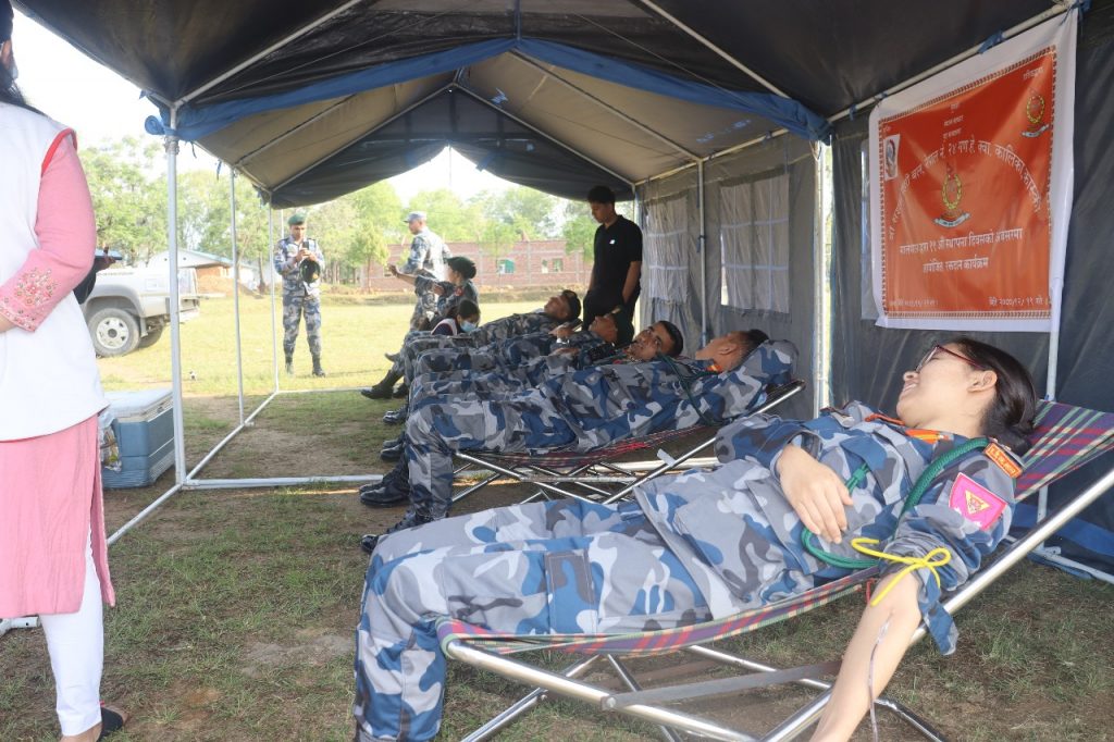 १९औं स्थापना दिवसको अवसरमा कालिका गणमा रक्तदान