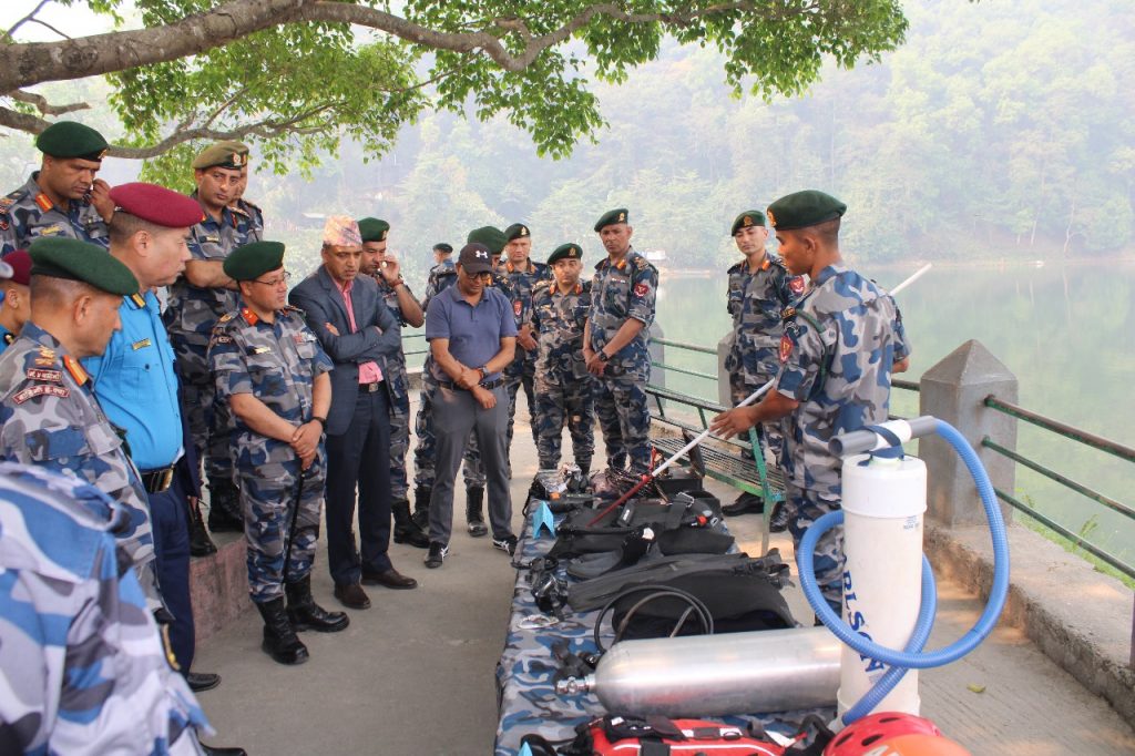 सशस्त्र प्रहरीद्धारा फेवातालमा प्रदेश स्तरिय उद्धार अभ्यास