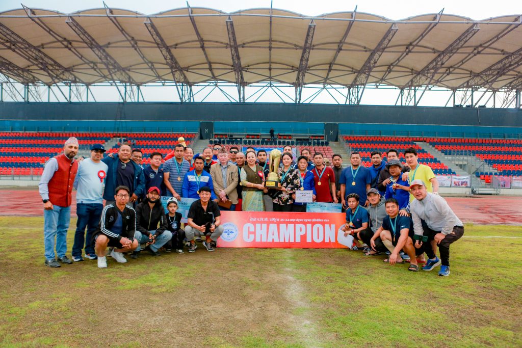 डिफेन्डिङ च्याम्पियन ढोलाहिटिलाई एबिसी फोर्टी फाइभ प्लस एट ए साईड फुटवलको उपाधी