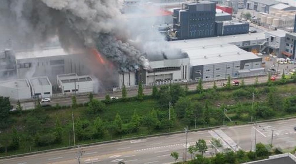 दक्षिण कोरियाको ब्याट्री प्लान्टमा आगलागी, २० जनाको ज्यान गयो