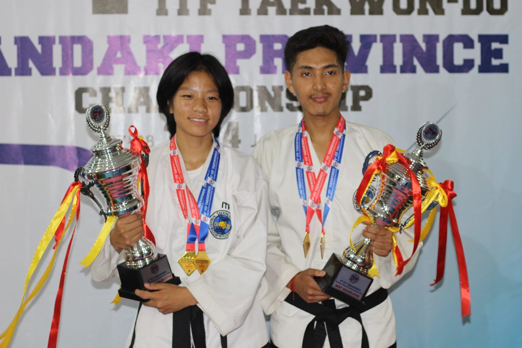स्याङ्जा गण्डकी प्रदेशस्तरीय चौथो आईटिएफ तेक्वान्दो प्रतियोगितामा च्याम्पियन