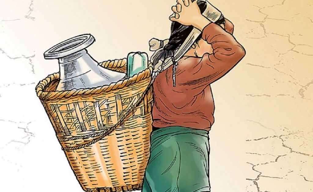 भूकम्पले मुहान सुकेपछि खानेपानी समस्या