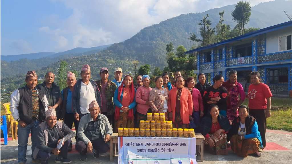 बागलुङ काठेखोला गाउँपालिकाका महिलालाई अचार बनाउने तालिम