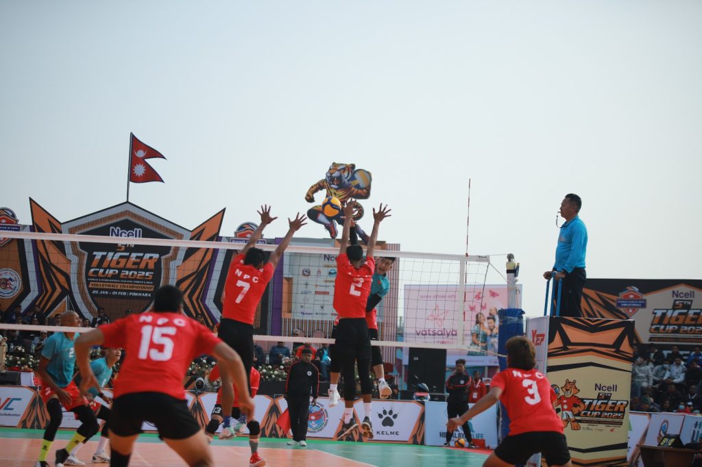 टाइगर कप भलिबल प्रतियोगिता अन्तर्गत आज लिग चरणका अन्तिम चार खेल