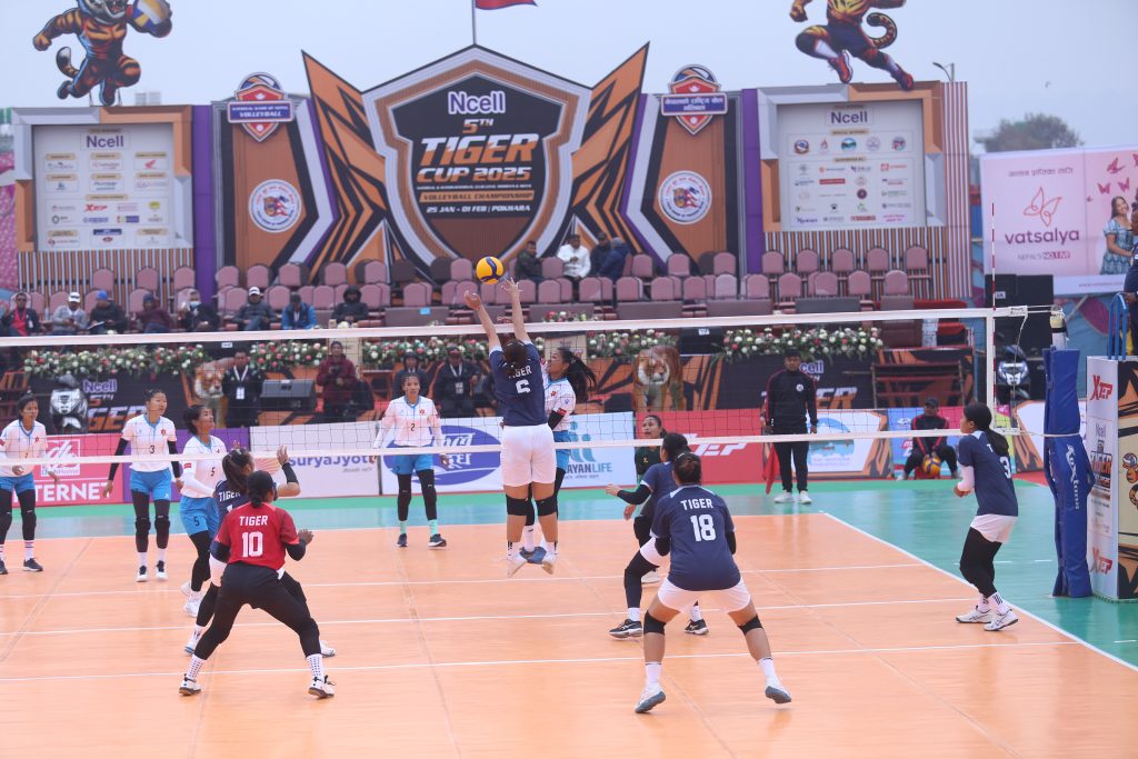 टाइगर कप भलिबलः एपिएफले न्यू डायमन्डलाई सोझो सेटमा हरायो