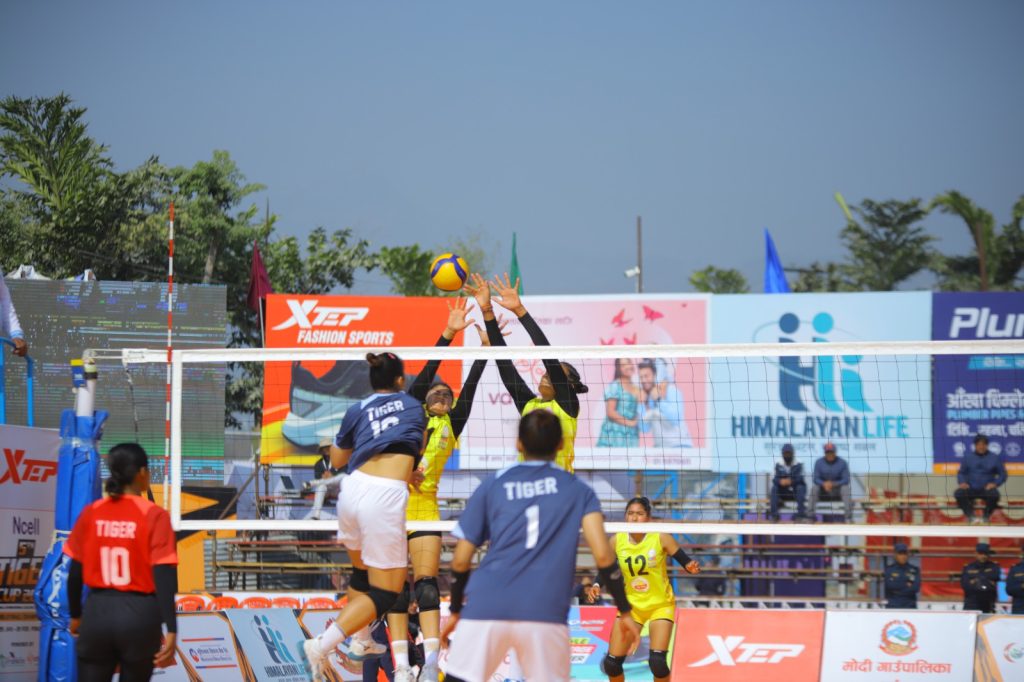 टाइगर कप भलिबलः न्यू डायमण्डलाई हराउँदै आयोजक टोली फाइलनमा प्रवेश