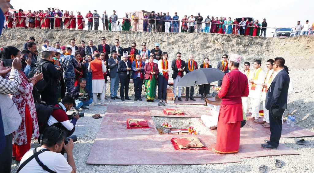 पोखरा प्रदर्शनी केन्द्रमा हरित रोजगारी सिर्जना परियोजनाको शिलान्यास