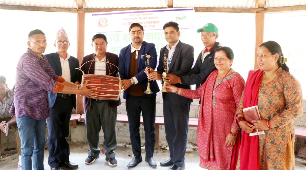 पोखरा २३ को बाम्दीमा पञ्चेबाजा वाद्यवादन तालिम सुरु