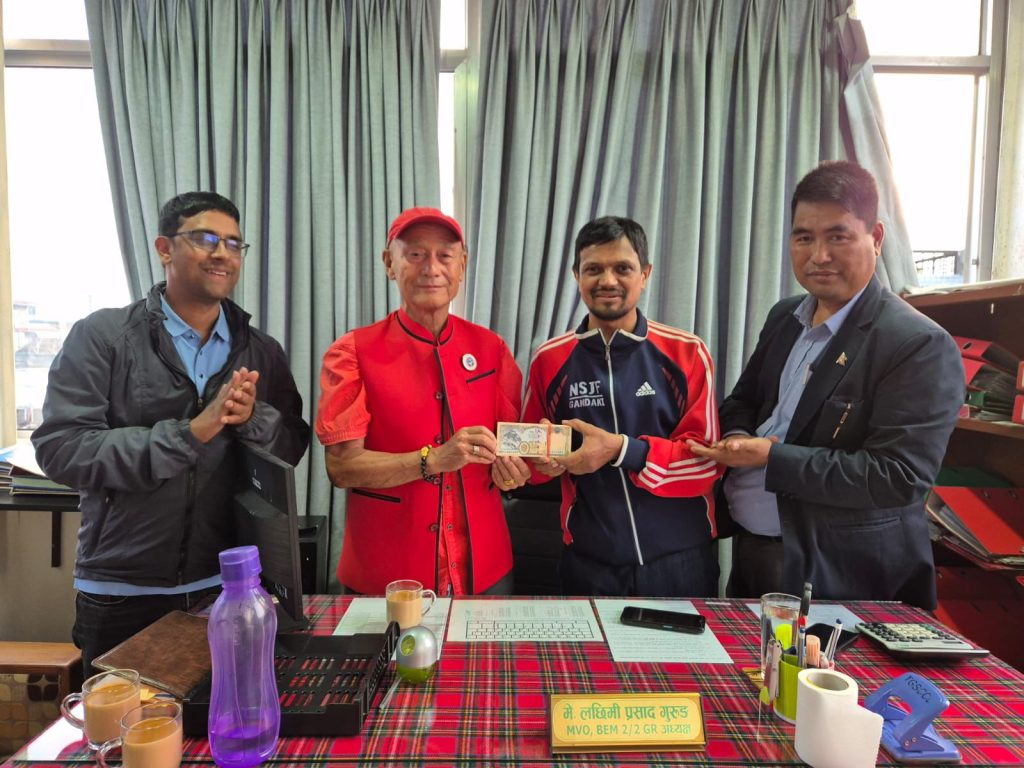 पोखरा स्पोर्टस् अवार्डलाई तमु धिं युके नेपालद्वारा ५० हजार सहयोग