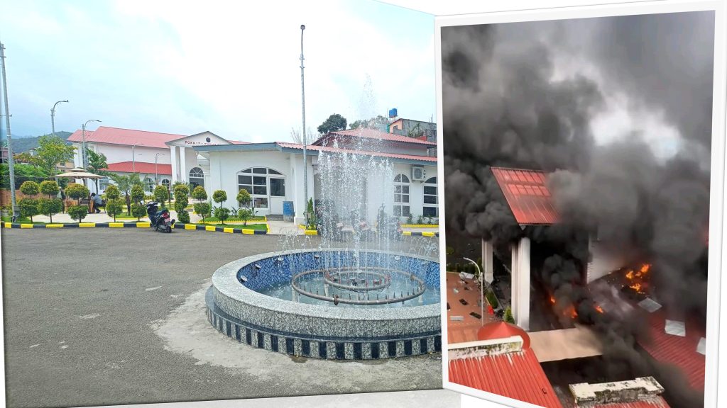 आन्तर्राष्ट्रिय सम्मेलन केन्द्र बिहिन पोखरामा खुलेको पोखरा इभेन्ट सेन्टर पनि जलाइयो