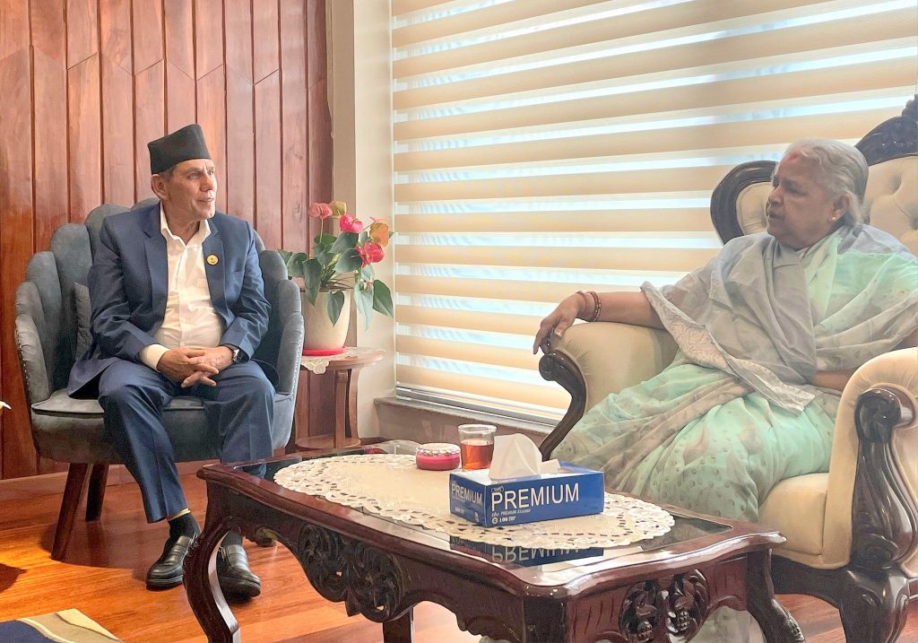 प्रधानमन्त्री कार्की र राष्ट्रियसभा अध्यक्ष दाहालबिच भेट