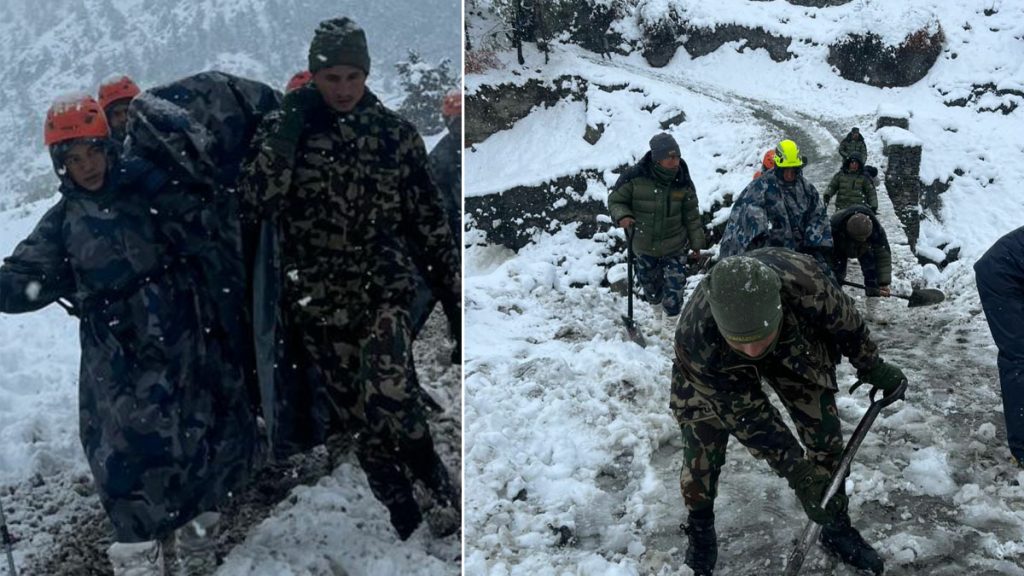 सेनाद्धारा भारी हिमपातमा फसेका १५ सय पर्यटकको उद्धार