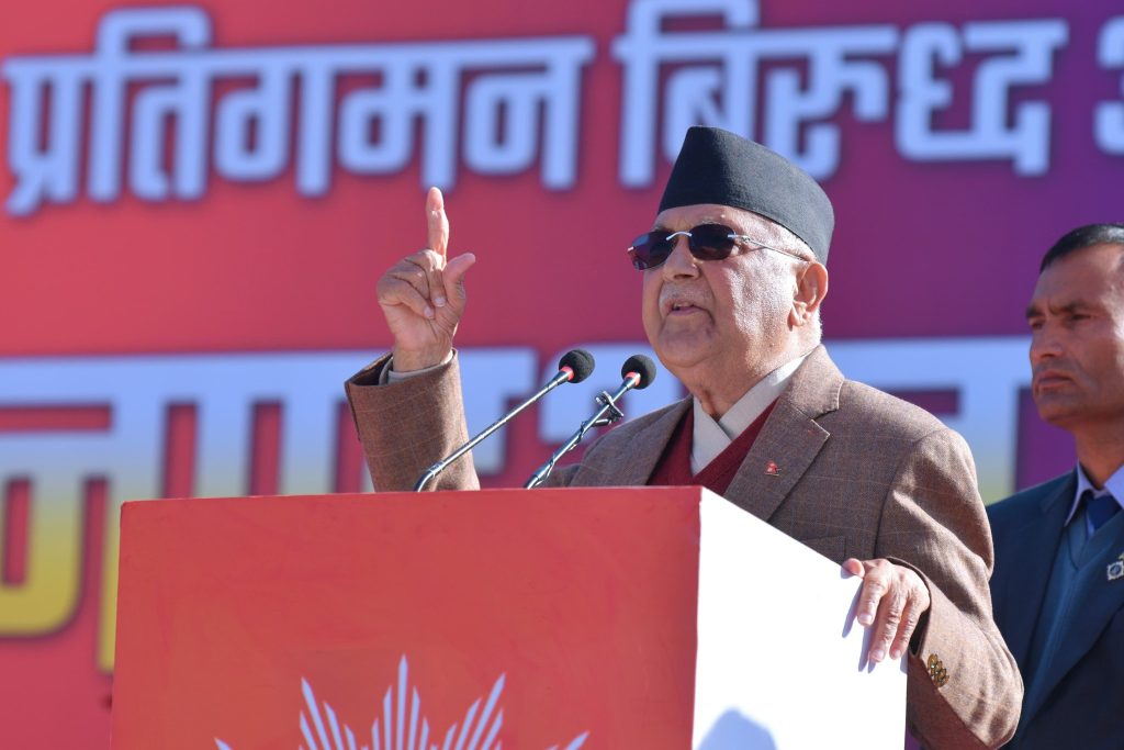 कार्की नेतृत्वको सरकार अराजकतामा आधारित उत्पातबाट सृजना भएको  हो : अध्यक्ष ओली