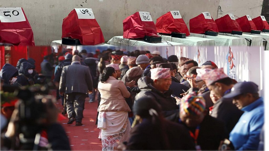 एमालेको नयाँ नेतृत्वचयनका लागि मतदाता लामबद्ध