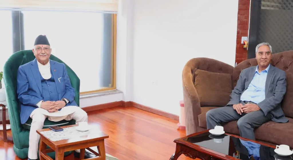 जेनजी आन्दोलनपछि देउवा र ओलीबीच पहिलो भेट