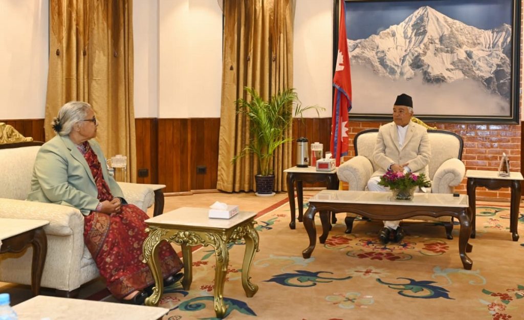 राष्ट्रपति पौडेल र प्रधानमन्त्री कार्कीबीच भेटवार्ता