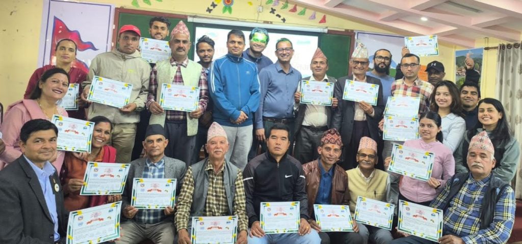 पोखरामा मौरीपालन उद्यमशीलता विकास प्रशिक्षक प्रशिक्षण तालिम सम्पन्न
