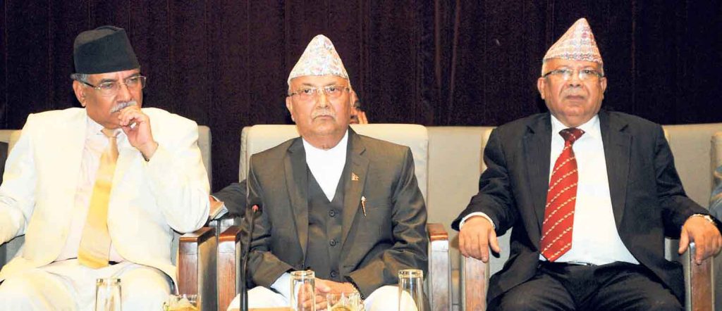 आज एउटै मञ्चमा देखिदैं ओली, प्रचण्ड र माधव नेपाल