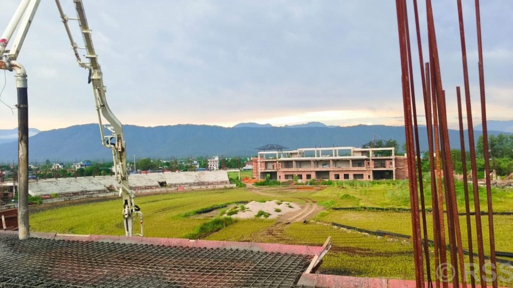 गौतमबुद्ध क्रिकेट रंगशालाको काम सुस्त