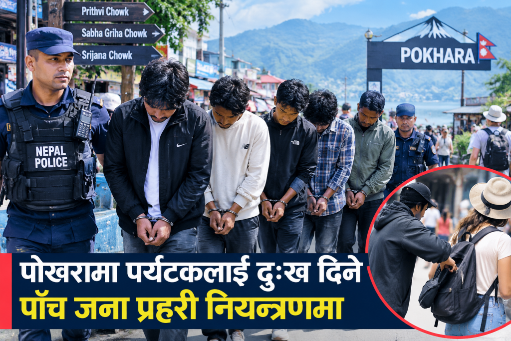 पोखरामा पर्यटकलाई दुःख दिने पाँच जना प्रहरी नियन्त्रणमा